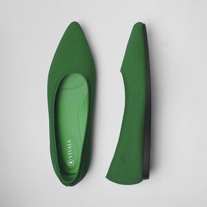 VIVAIA Aria 5 Pointed-Toe Ballet Flats Balletcore in Forrest Green 🍀 Size 39.5